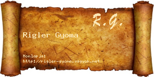 Rigler Gyoma névjegykártya
